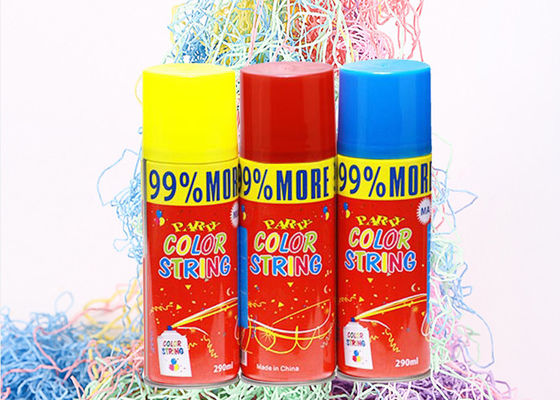 Eco Friendly Party Silly String Spray Florescent Colors For Festival Decoration